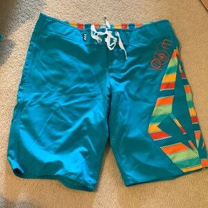 Miss mod volcom size 7 surfer board shorts NWT Teal color VTG Y2K